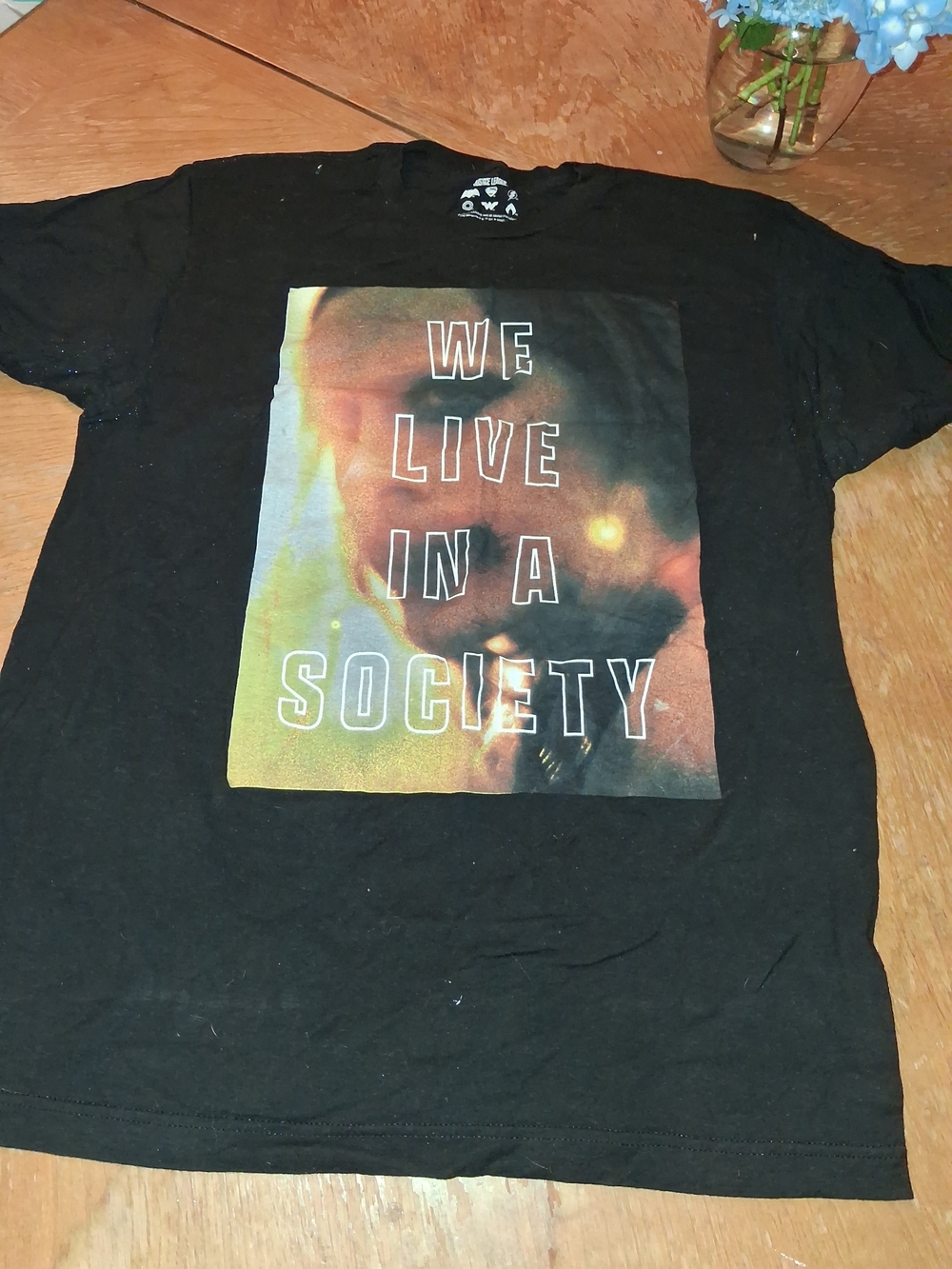 Justice League Black Graphic Tee with Logos